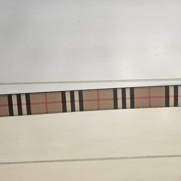 Burberry Archive Beige Check Canvas Reversible Black Leather Belt - Size 38/95 - Picture 6 of 8